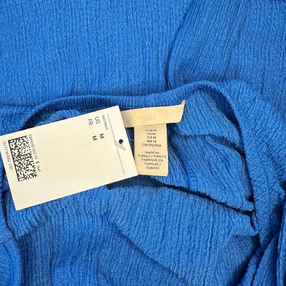 Blue Crinkled Halterneck Maxi Dress M - NEW - Picture 4 of 9